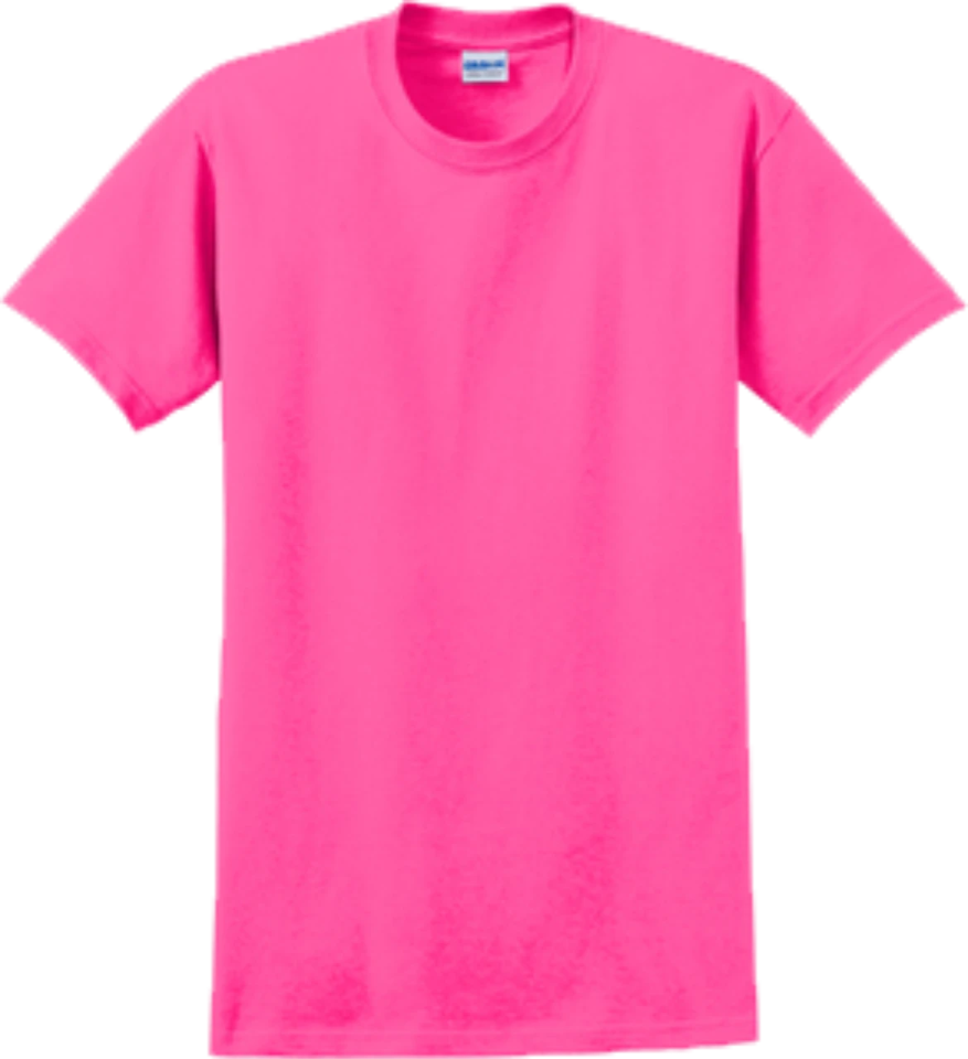 a bright pink t - shirt on a white background