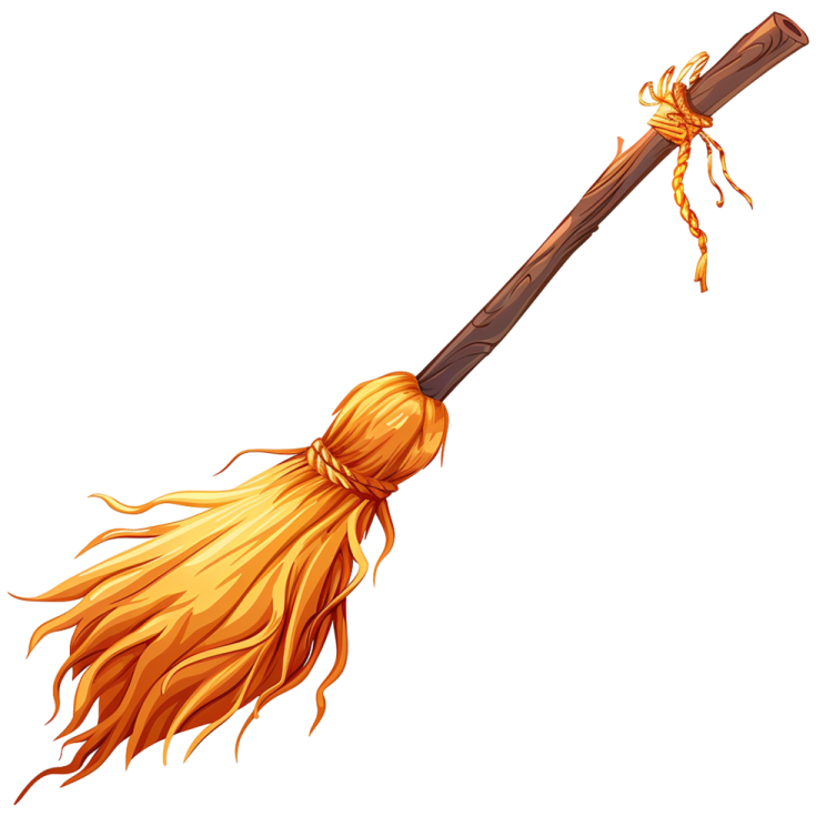 a broom on a white background