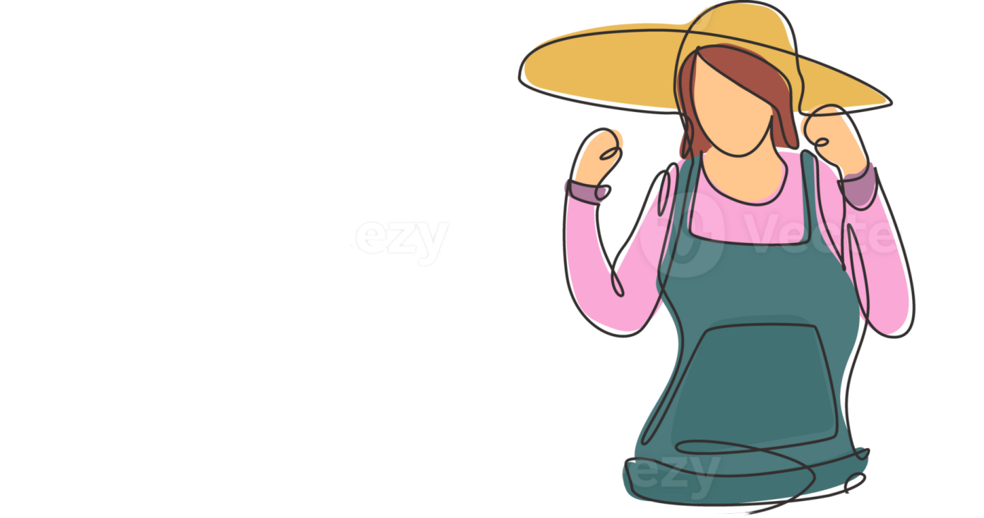 a woman wearing a straw hat and holding a string