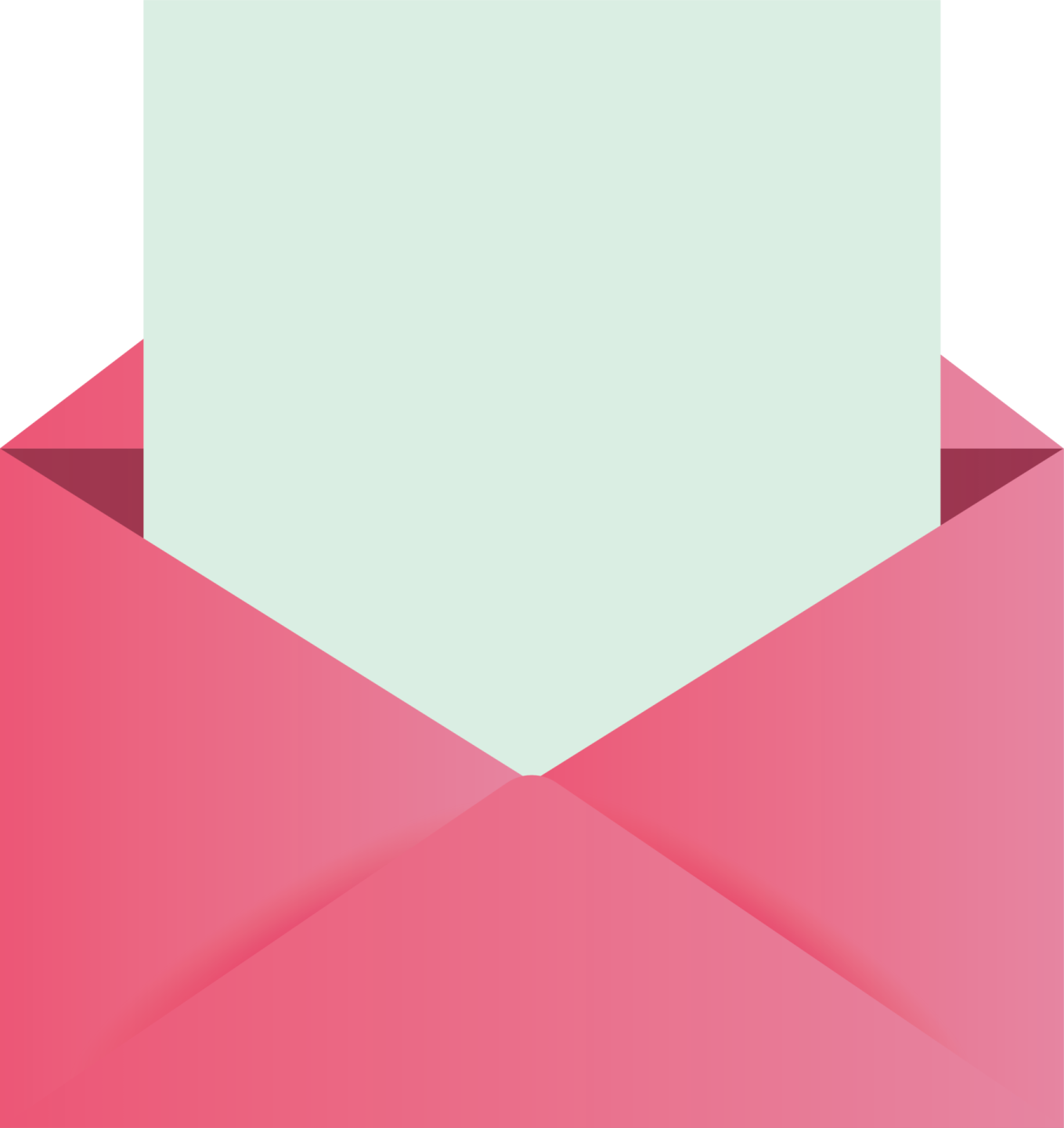 an open envelope with a blank paper inside