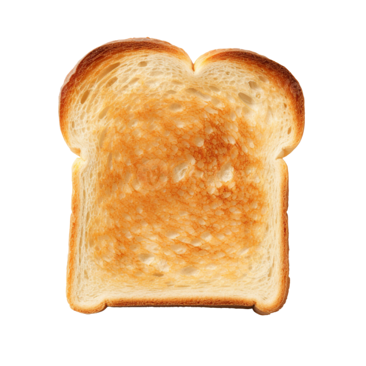 a slice of bread on a white background