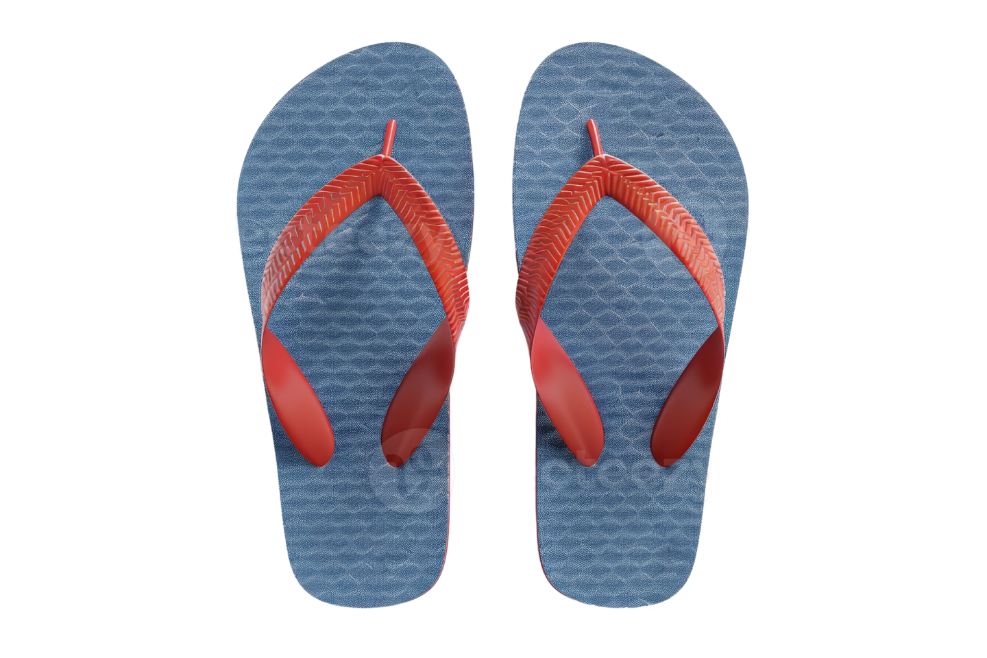 a pair of flip flops on a white background