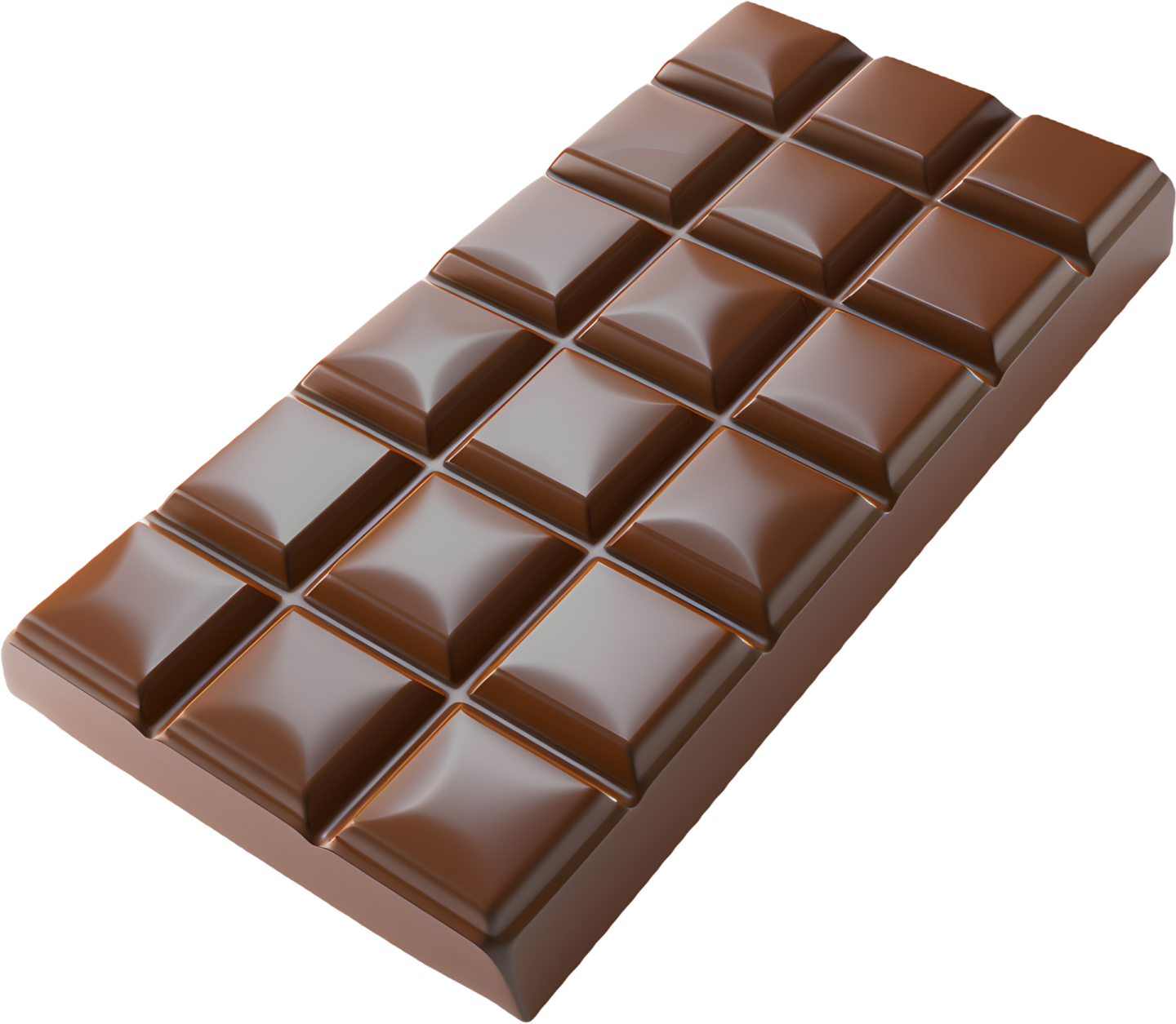 a chocolate bar on a white background