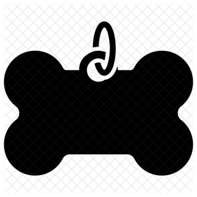 a black and white silhouette of a dog bone
