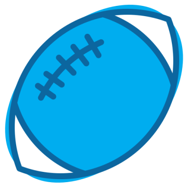a blue football ball on a white background