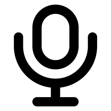 a black and white microphone icon