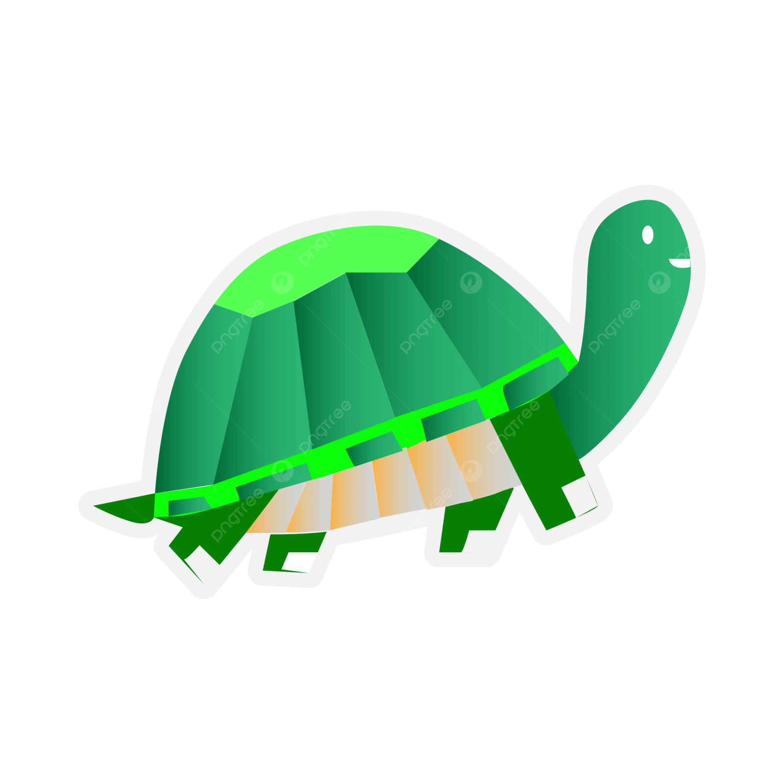 a green turtle sticker on a white background