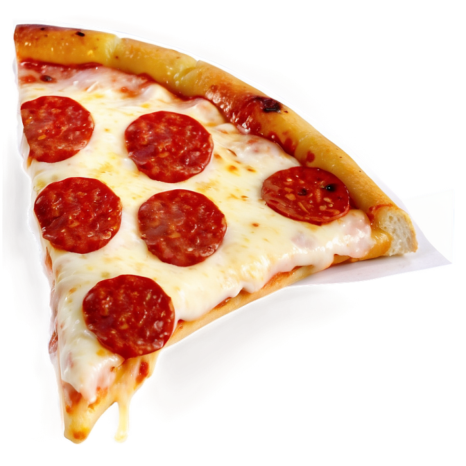 a slice of pizza on a white background