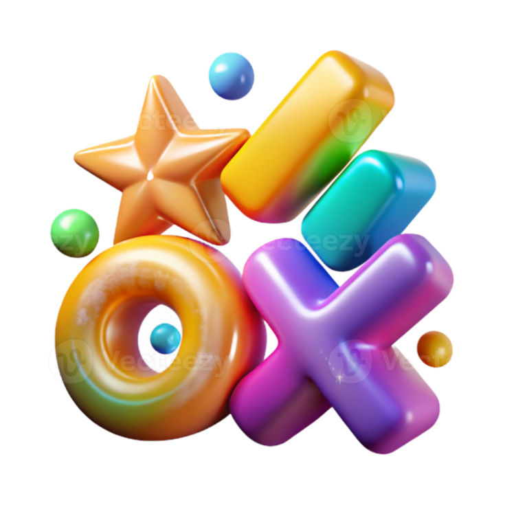 a group of colorful balloons with stars on them