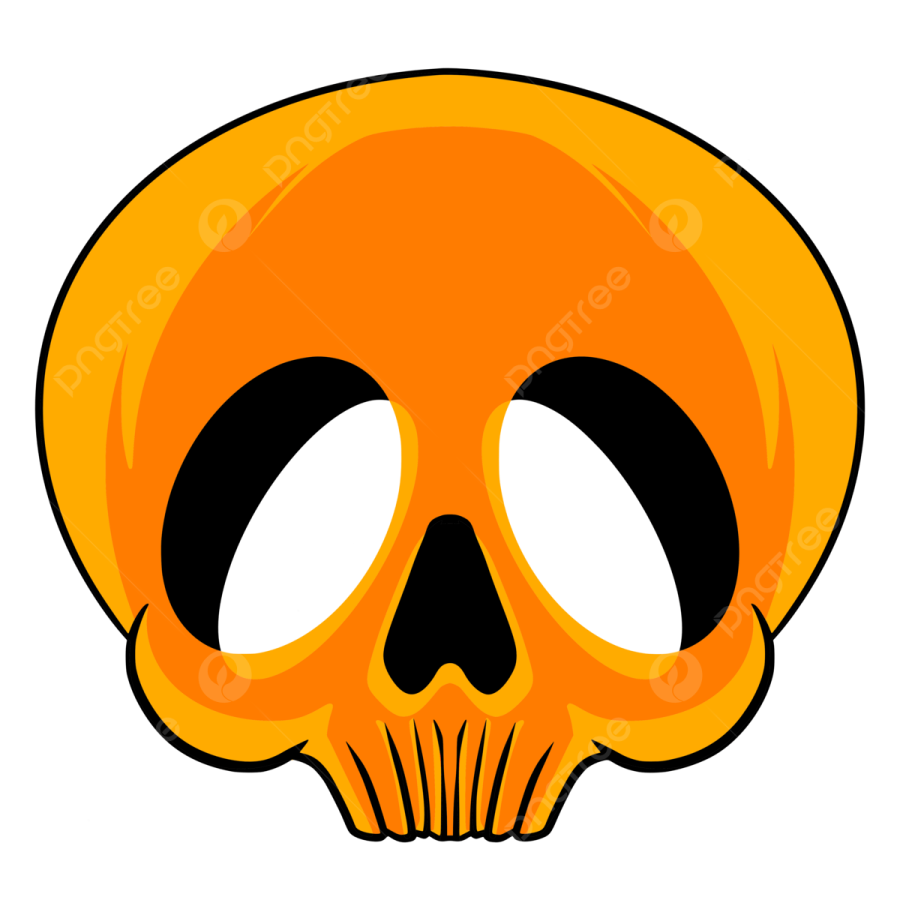 a cartoon skull with big eyes