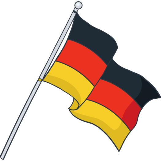 a german flag on a pole