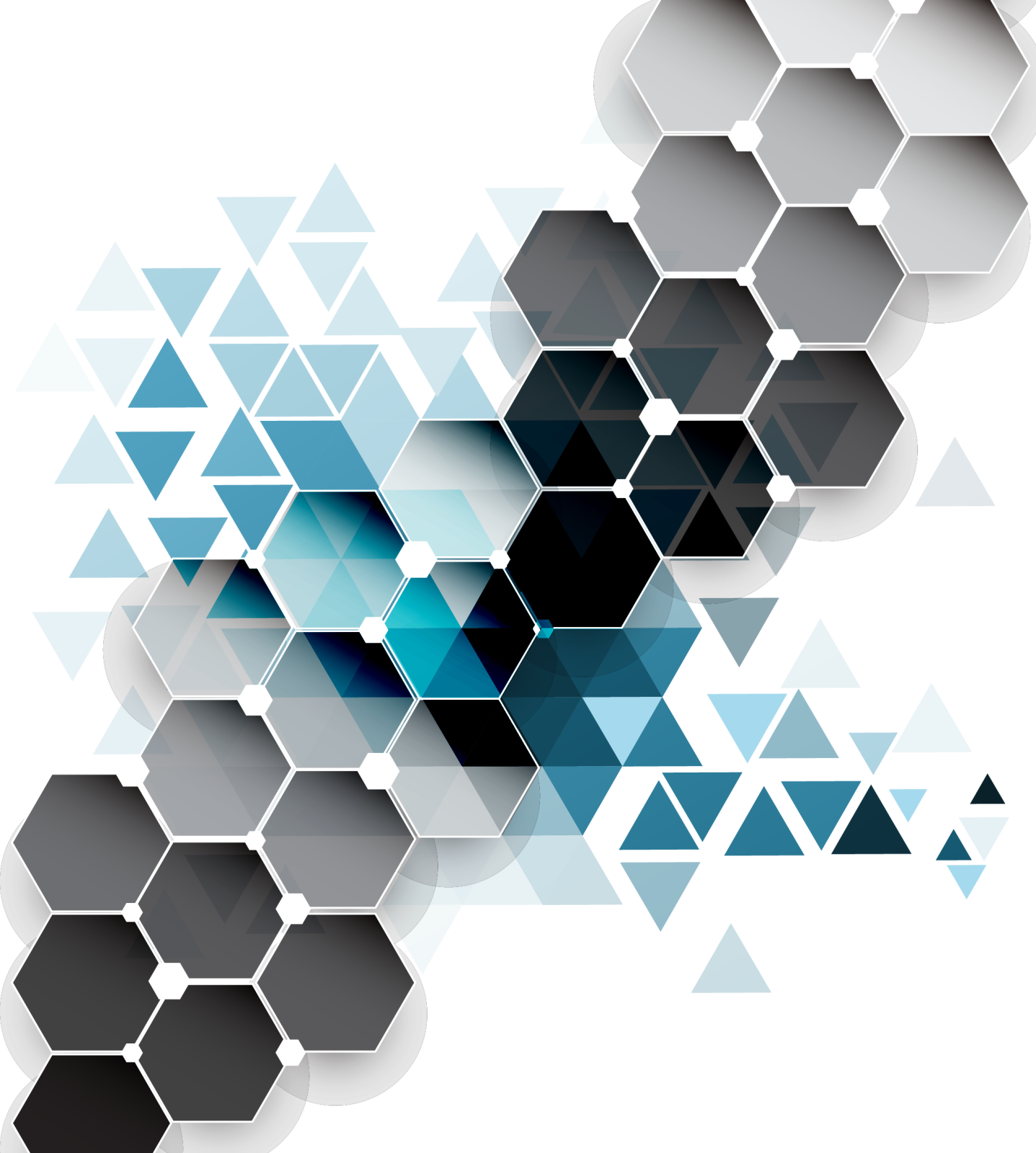 a blue and black abstract background with triangles