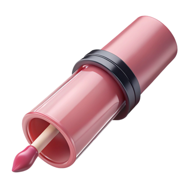 a pink lipstick with a black cap