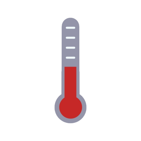 a thermometer icon on a white background