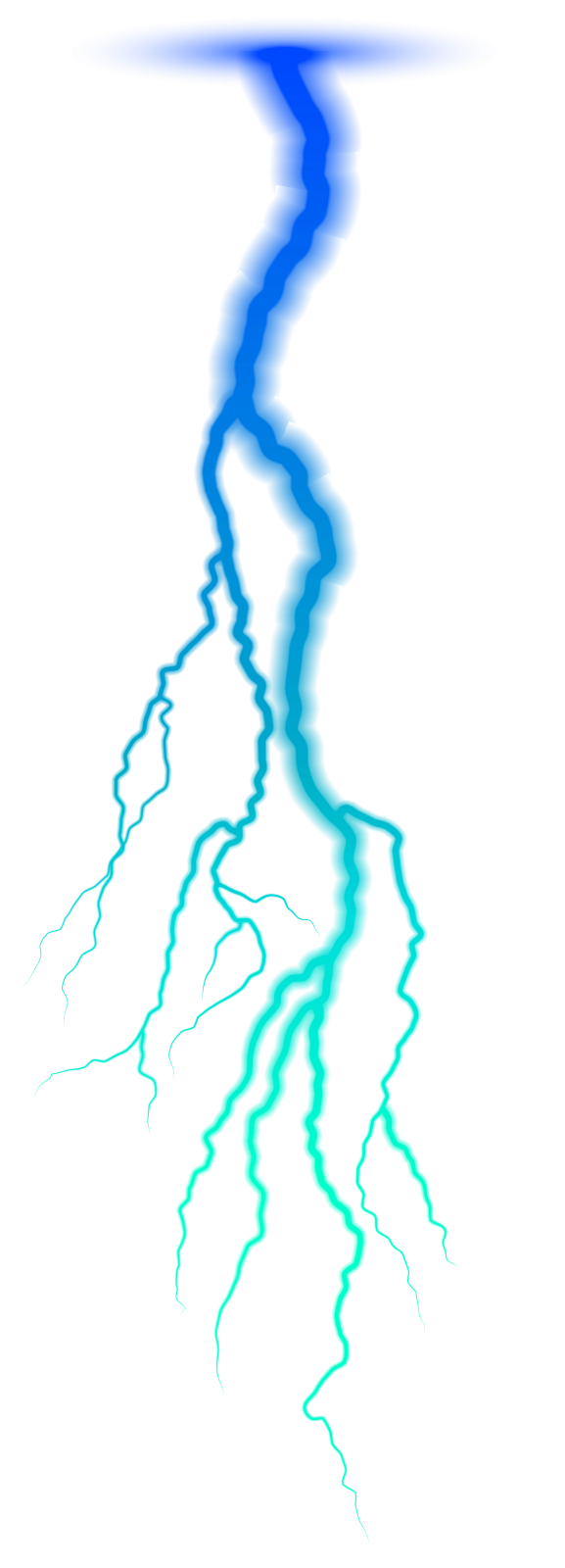a blue and green lightning on a white background