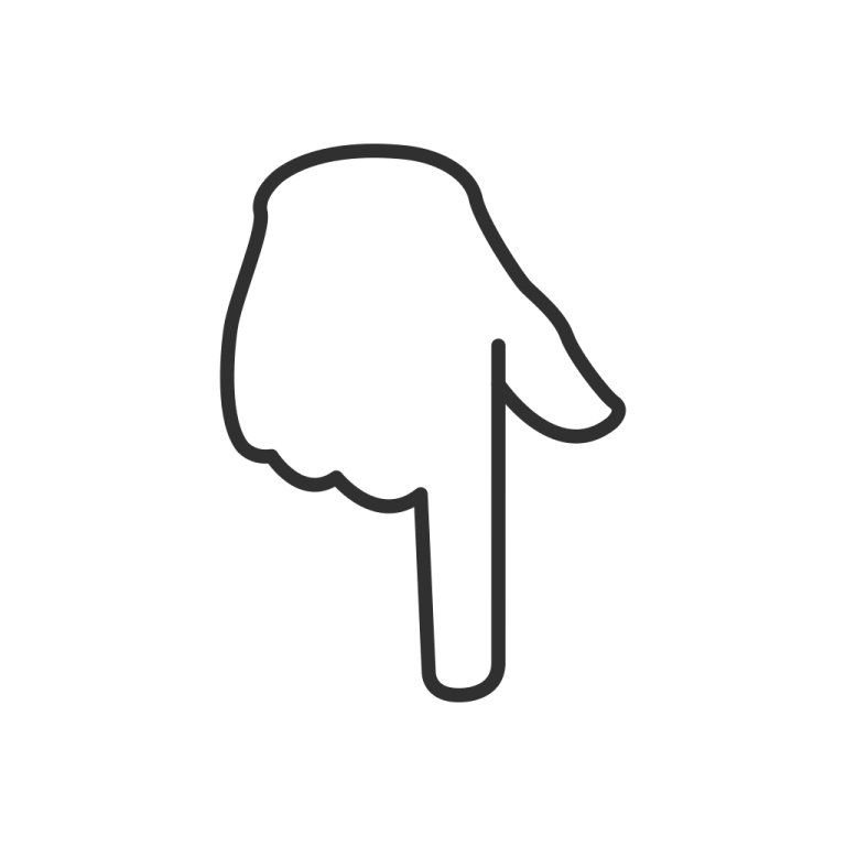 a black and white drawing of a hand