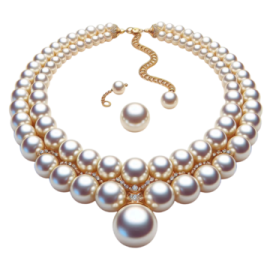 a pearl necklace and earring set