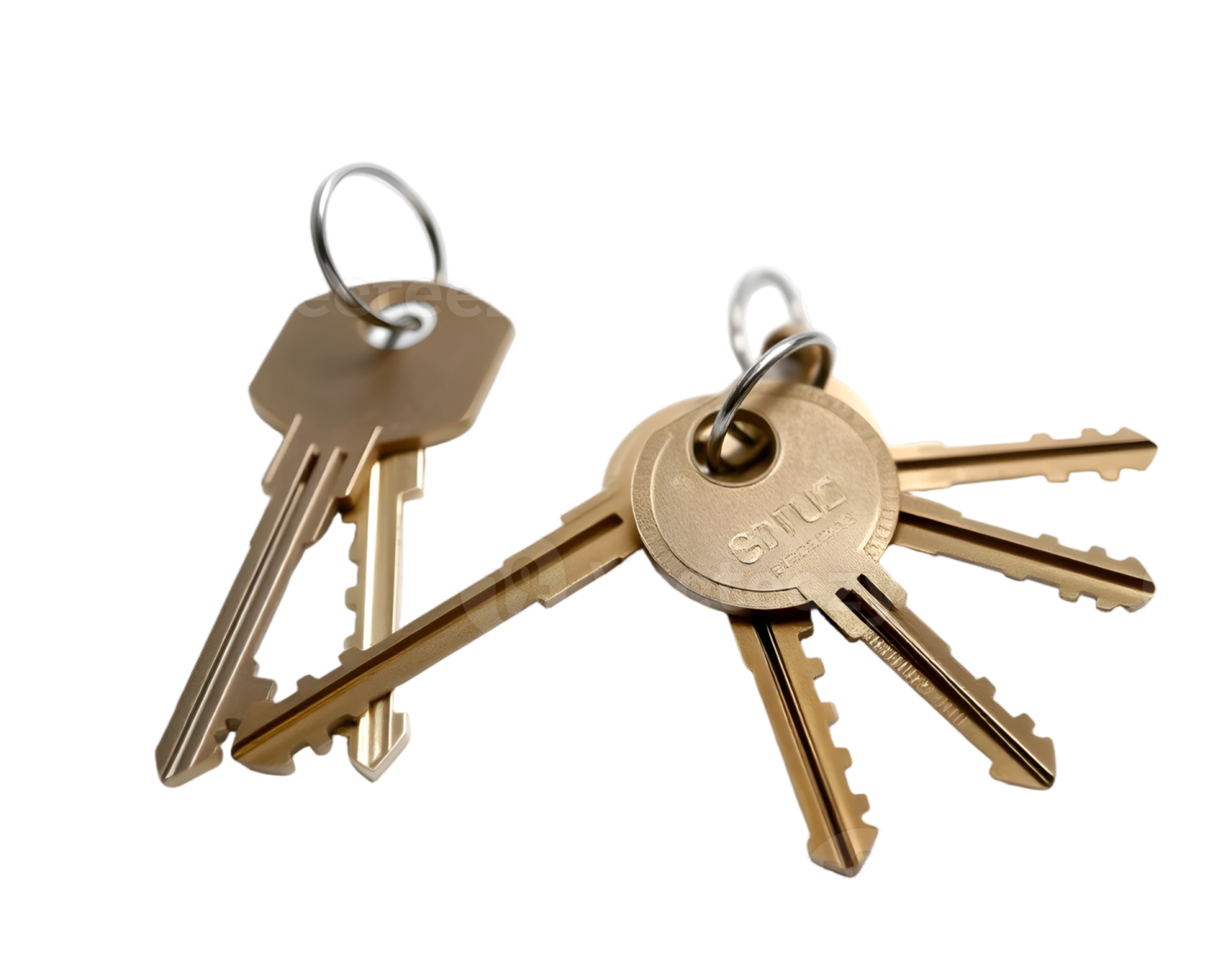 three keys on a white background