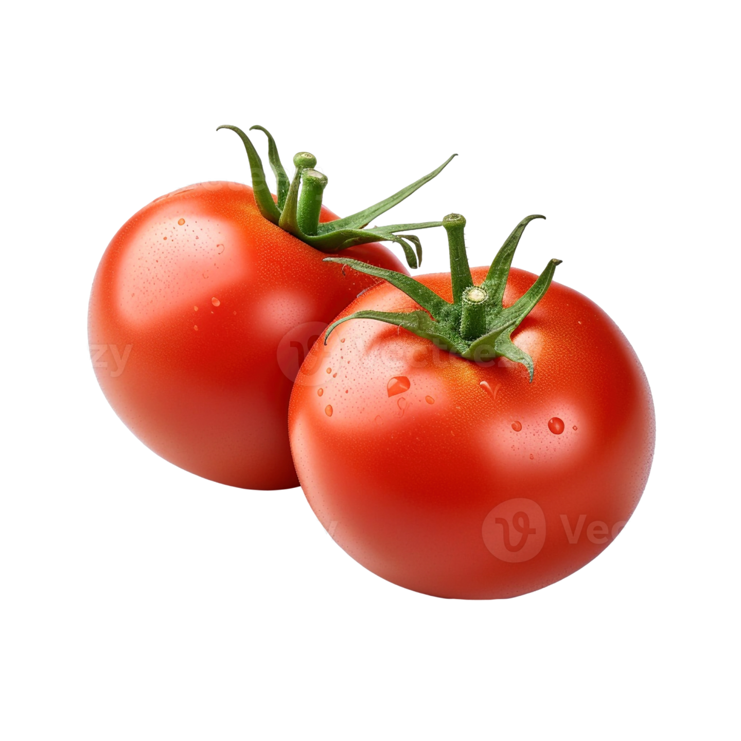 two tomatoes on a white background
