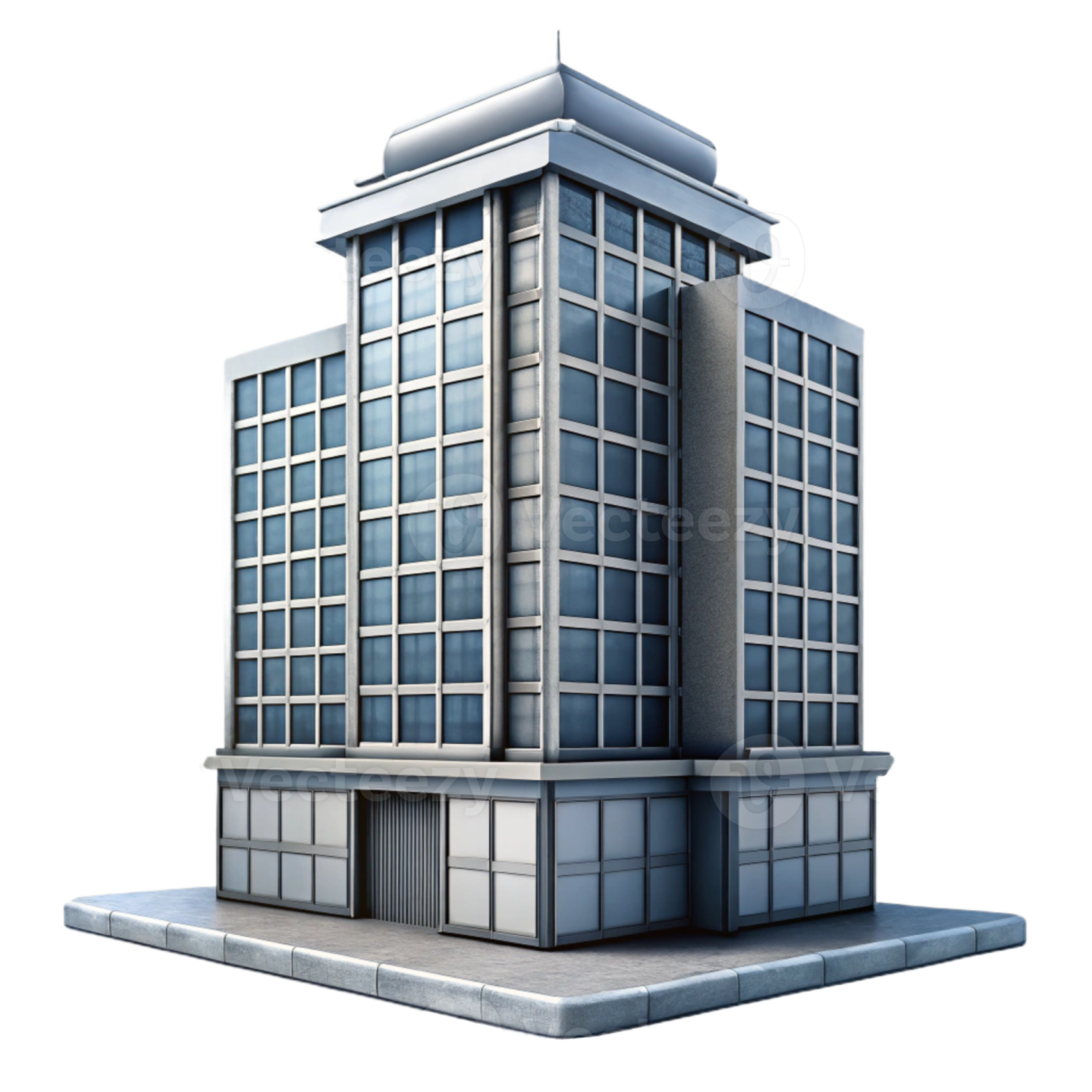 an office building on a white background