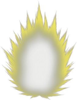 a white circle with yellow flames on it