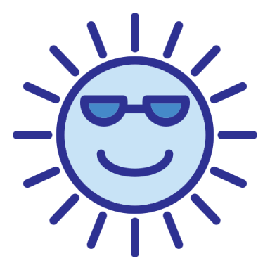a smiling sun wearing sunglasses