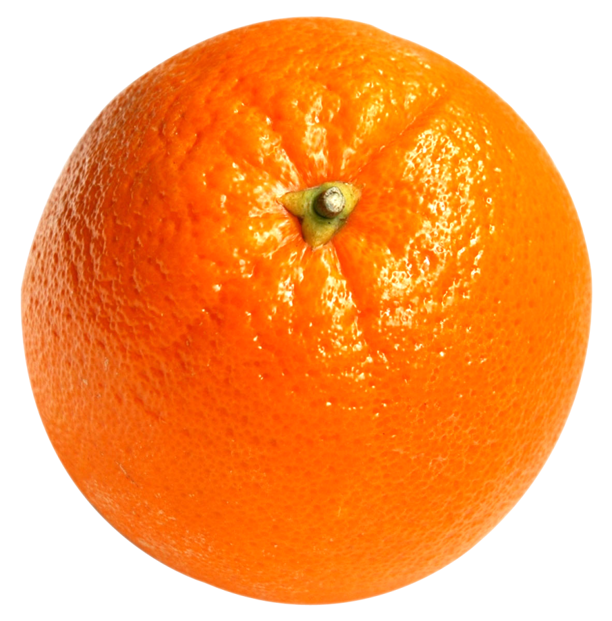 an orange on a white background