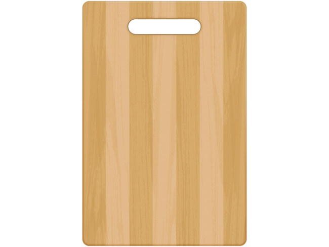 a cutting board on a white background