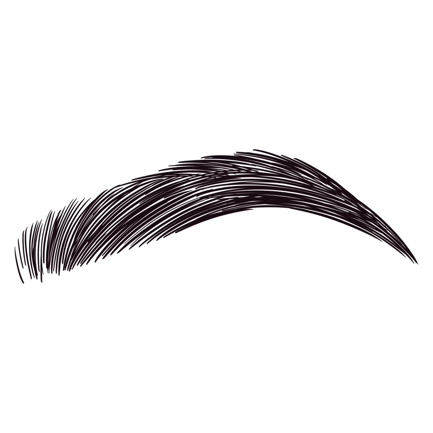 a black and white drawing of a eyebrow
