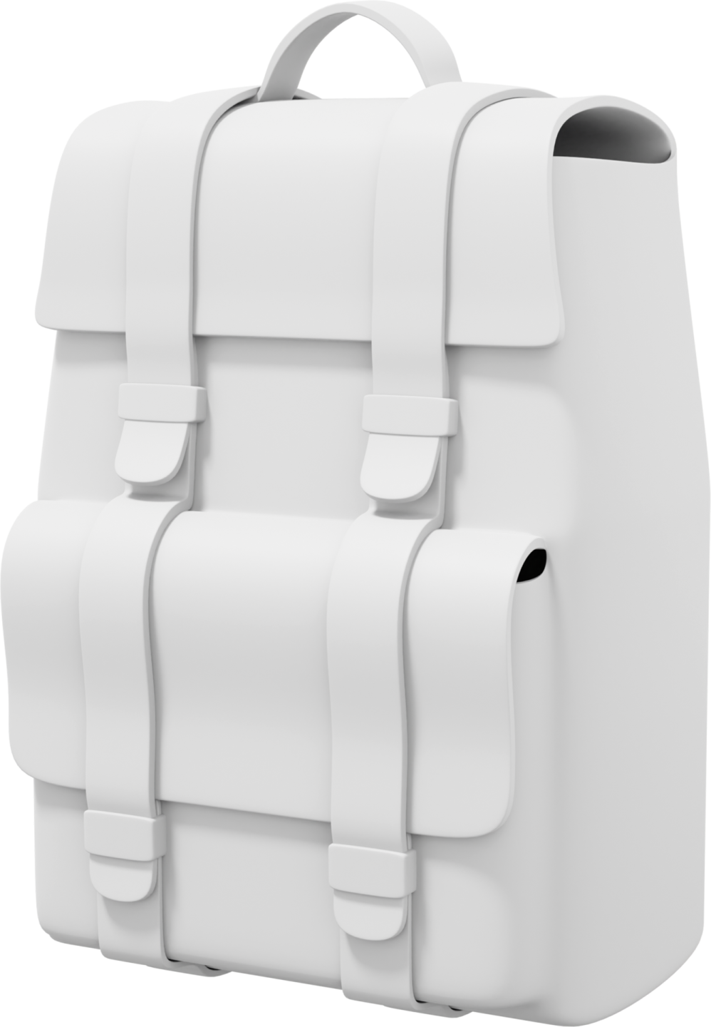 a white backpack with two straps on it
