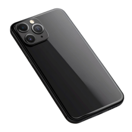 the back of a black iphone case