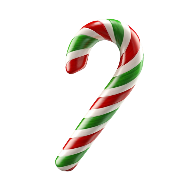 a candy cane on a white background