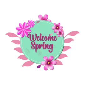 welcome spring with pink flowers