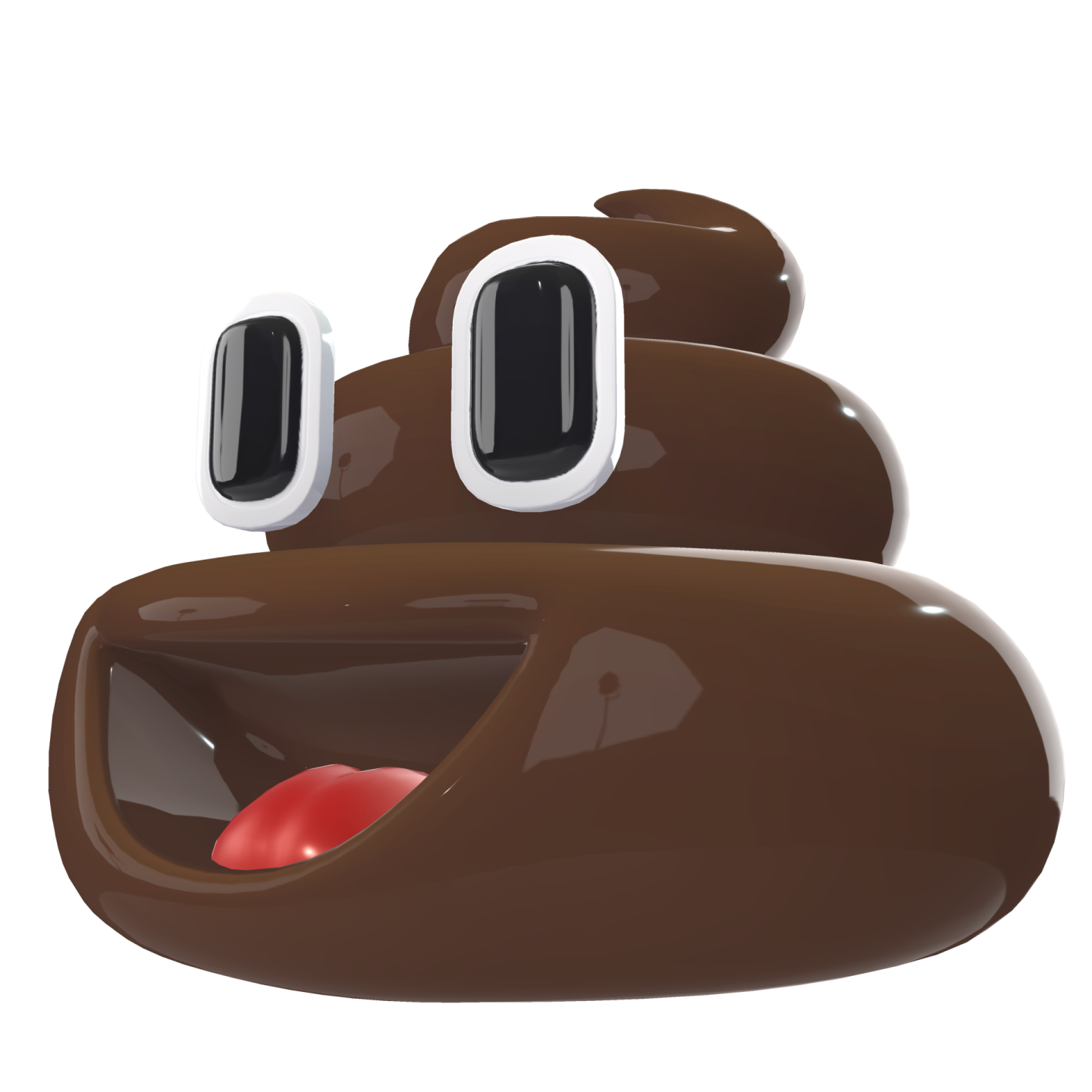 a chocolate bear with two eyes and one nose