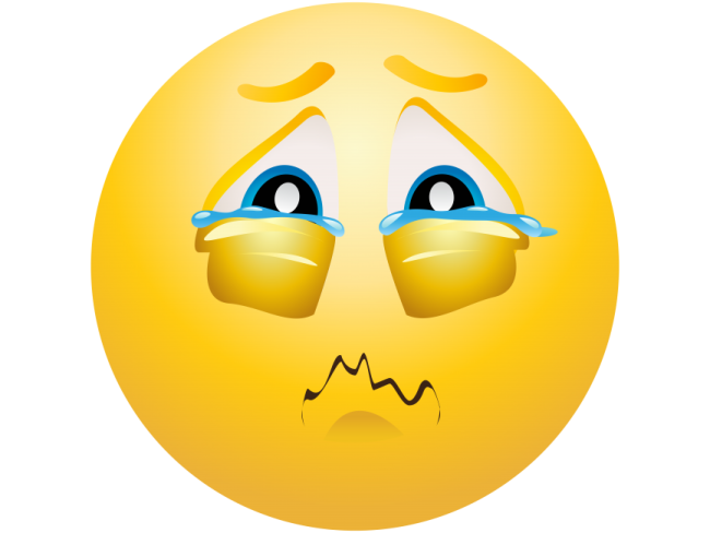 a yellow smiley face with blue eyes