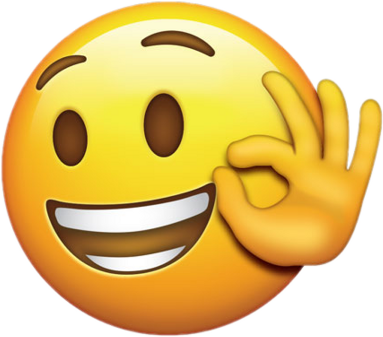a smiley face with one hand up in the air