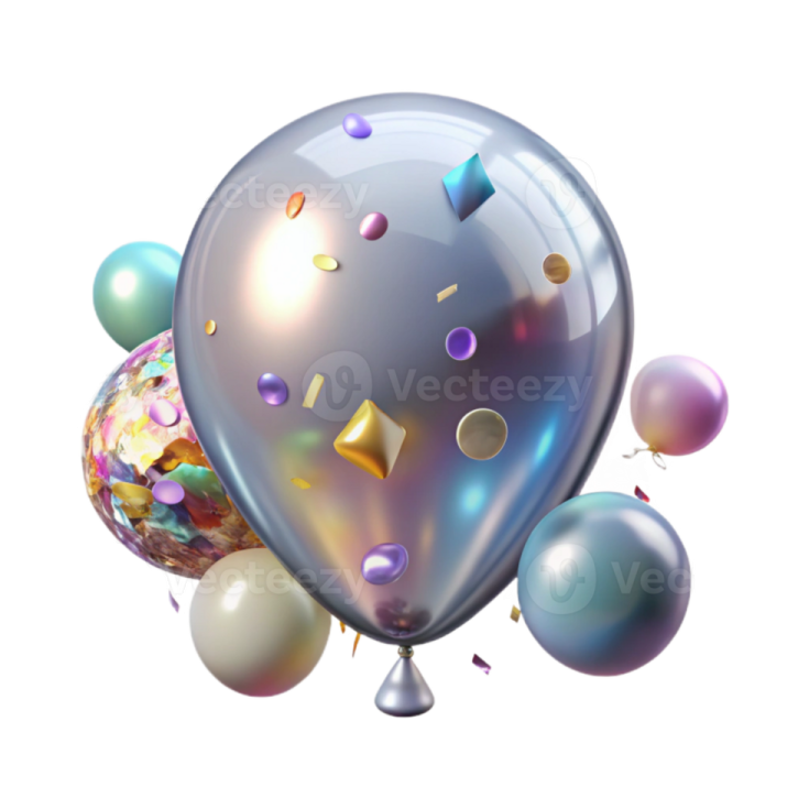 a bunch of balloons on a white background