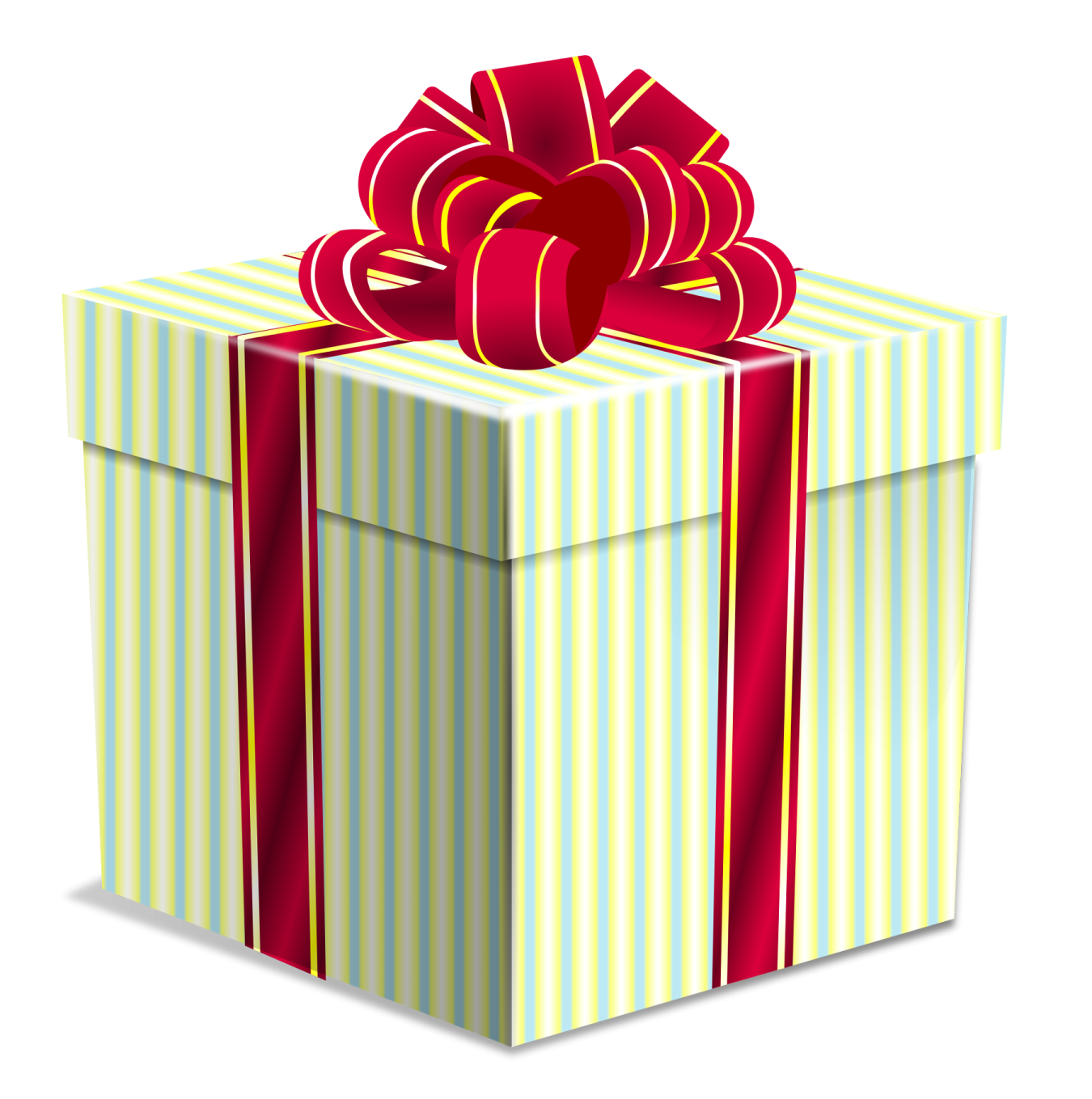 a gift box with a red bow