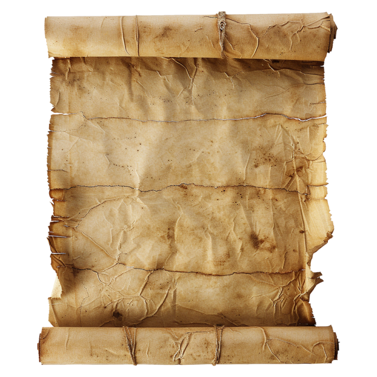a piece of old paper on a white background