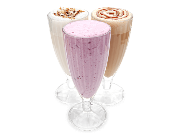 two glasses of milkshak
