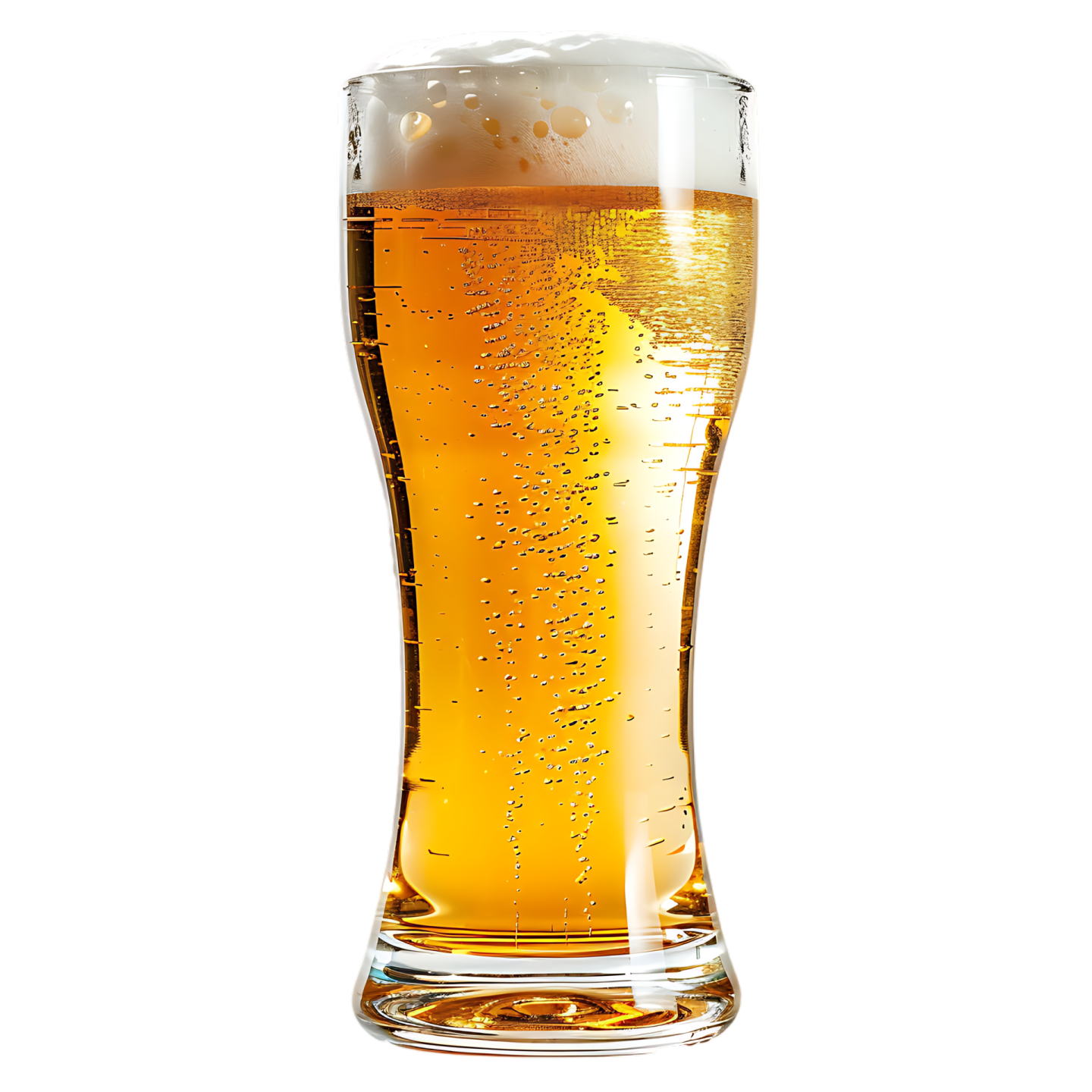 a glass of beer on a white background