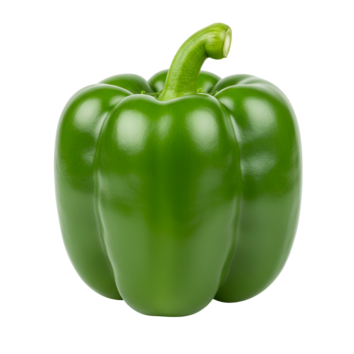a green pepper on a white background