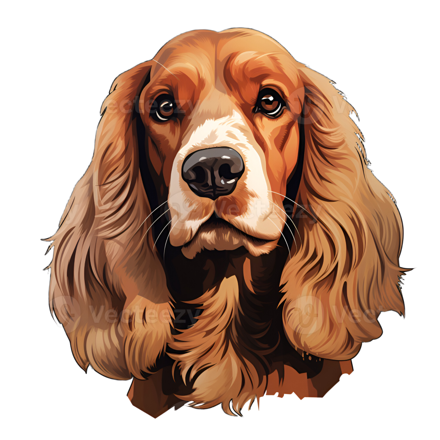 an illustration of a dog's face