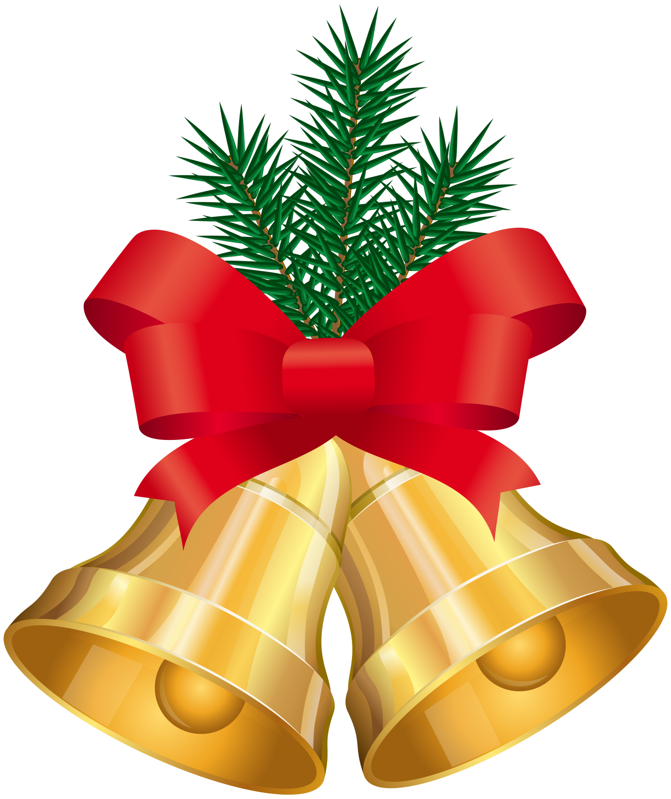 a christmas tree with bells and a red bow