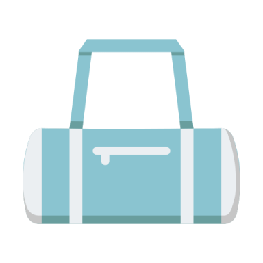 a blue and white bag