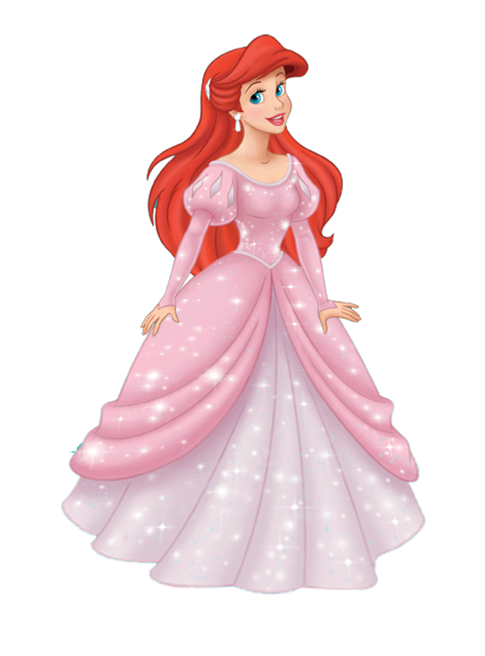 the little mermaid princess in her pink dress