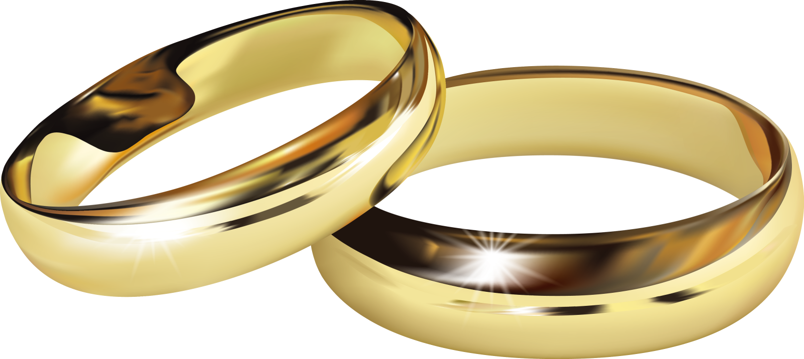 two gold wedding rings