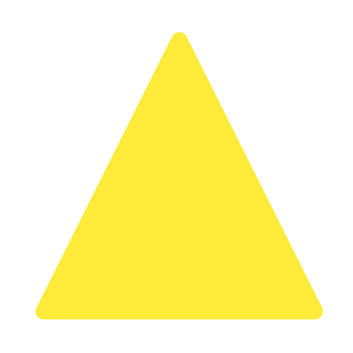 an orange triangle with a white background