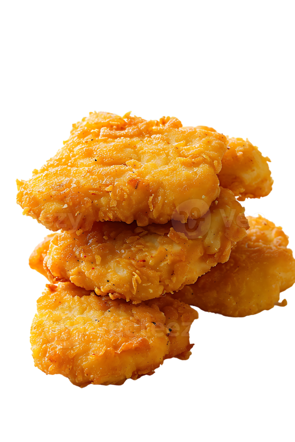 fried chicken nus on a white background