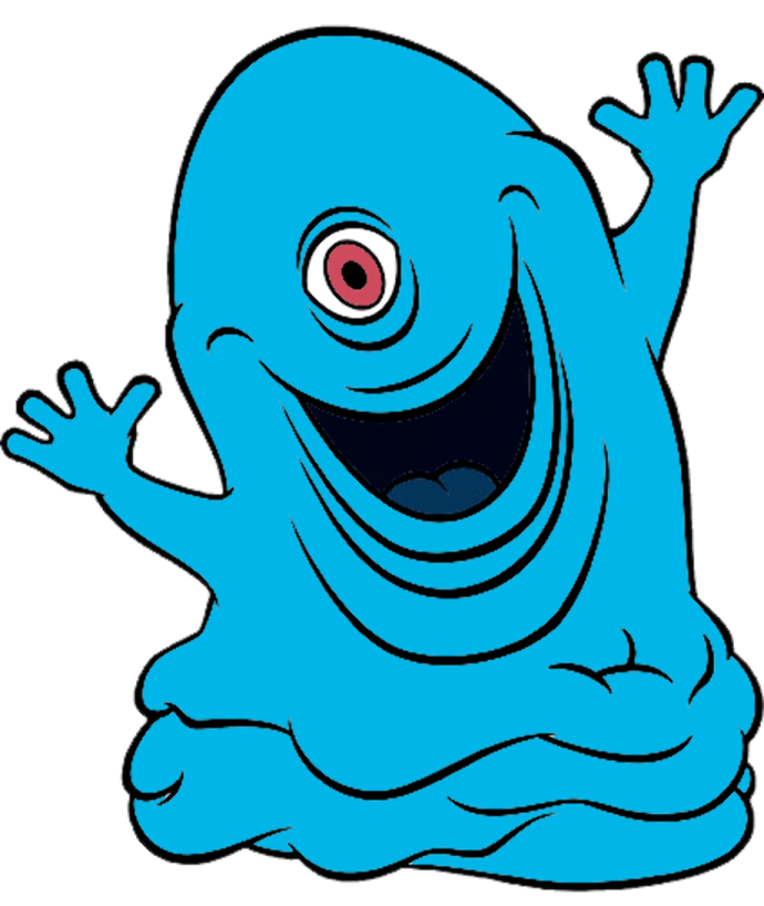 an image of a blue cartoon character